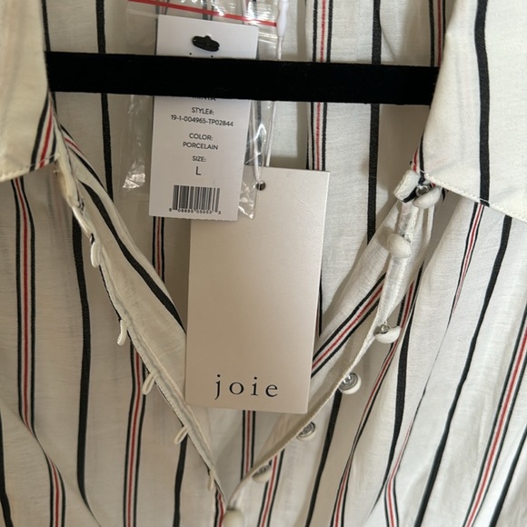 Joie Striped Blouse Size L - Picture 2 of 5